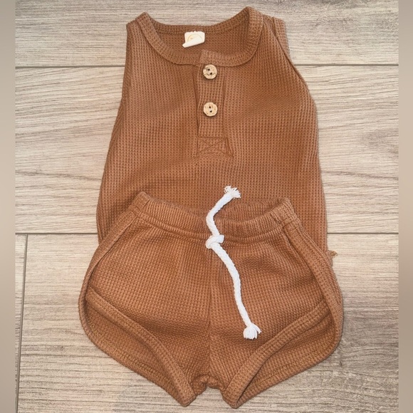 Newborn boy waffle knit set - Picture 1 of 5